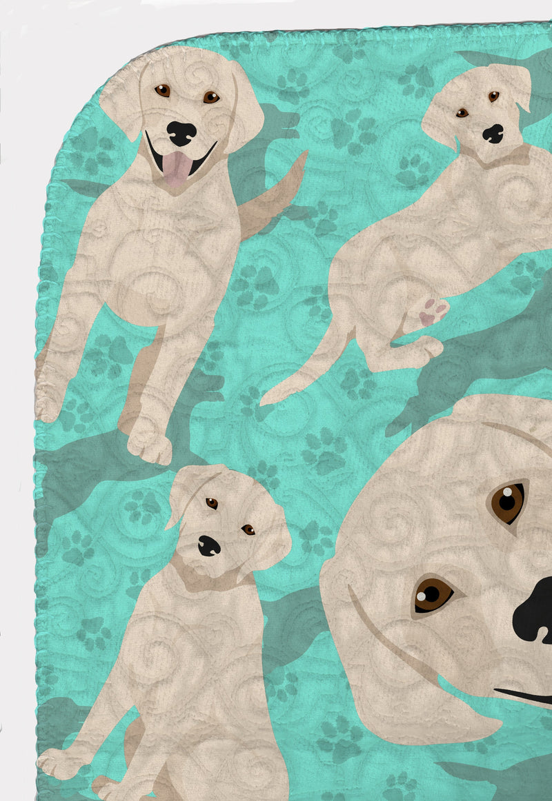 White Cream Labrador Retriever Quilted Blanket 50x60