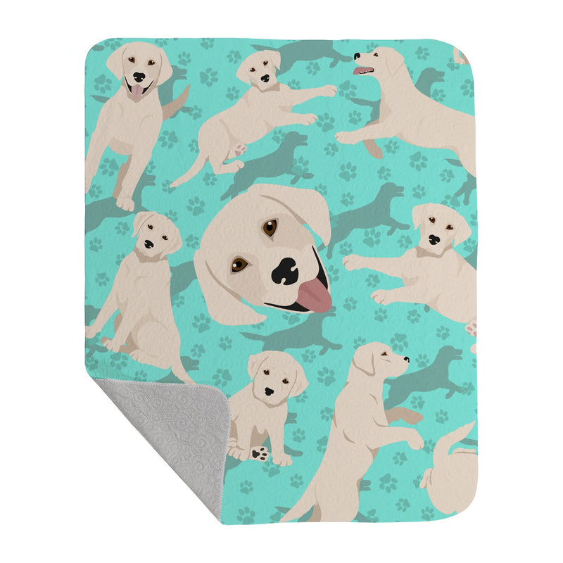 White Cream Labrador Retriever Quilted Blanket 50x60