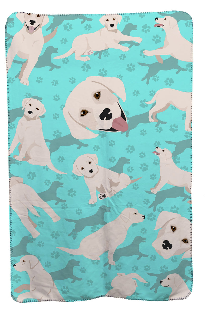 White Cream Labrador Retriever Soft Travel Blanket with Bag