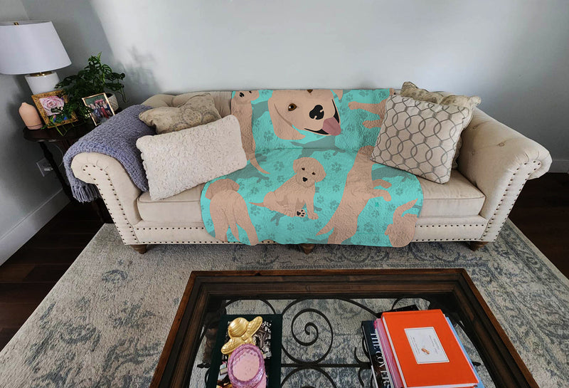 Yellow Labrador Retriever Quilted Blanket 50x60