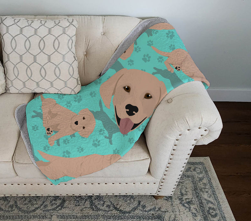 Yellow Labrador Retriever Quilted Blanket 50x60