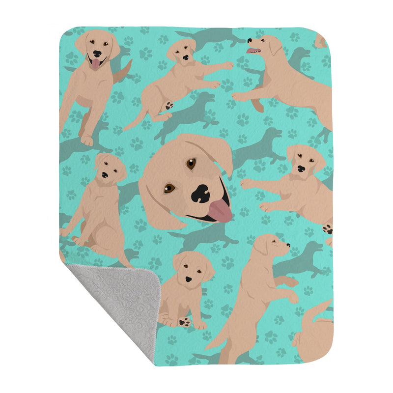 Yellow Labrador Retriever Quilted Blanket 50x60