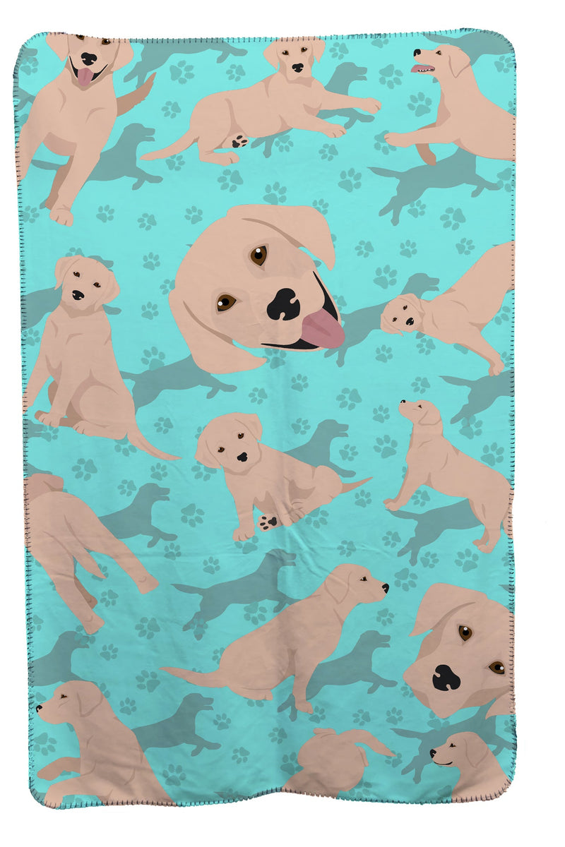 Yellow Labrador Retriever Soft Travel Blanket with Bag