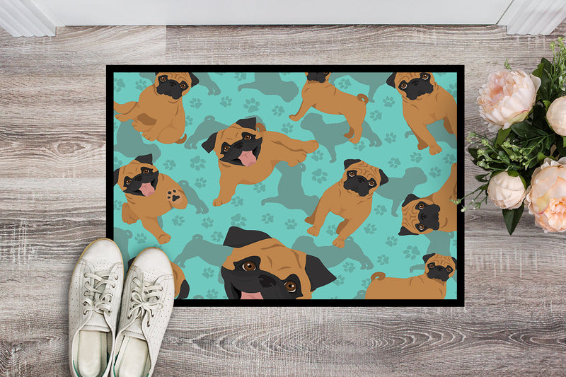 Apricot Pug Doormat - 24x36 Decorative Floor Mat – Indoor/Outdoor Rug with Artistic Flair