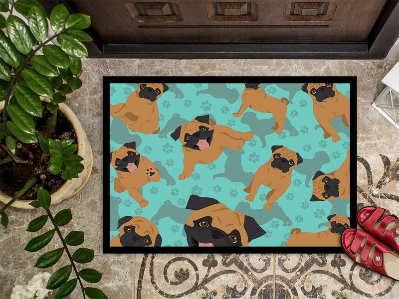 Apricot Pug Doormat - 24x36 Decorative Floor Mat – Indoor/Outdoor Rug with Artistic Flair