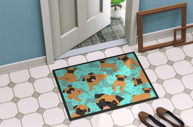 Apricot Pug Doormat - 24x36 Decorative Floor Mat – Indoor/Outdoor Rug with Artistic Flair