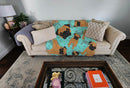 Apricot Pug Quilted Blanket 50x60 Artwork Pattern Quilted Throw Blanket for Bed, Couch, Sofa, Soft and Lightweight