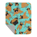 Apricot Pug Quilted Blanket 50x60 Artwork Pattern Quilted Throw Blanket for Bed, Couch, Sofa, Soft and Lightweight