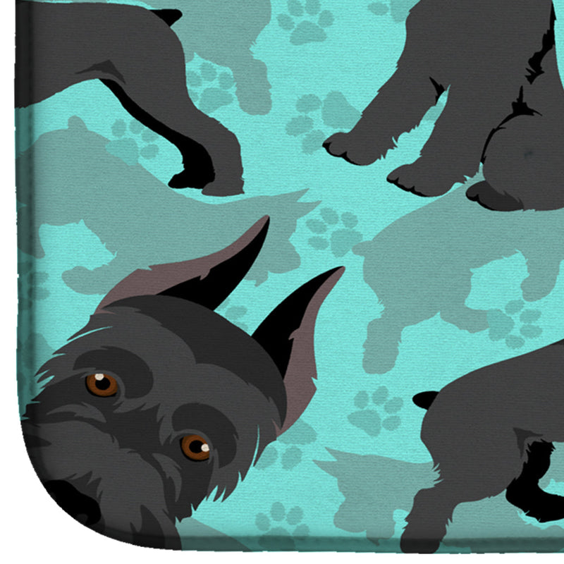 Black Schnauzer Dish Drying Mat – Absorbent, Artistic Kitchen Essentials