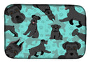Black Schnauzer Dish Drying Mat – Absorbent, Artistic Kitchen Essentials