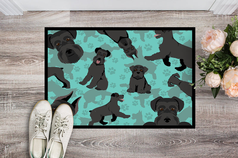 Black Schnauzer Doormat - 24x36 Decorative Floor Mat – Indoor/Outdoor Rug with Artistic Flair