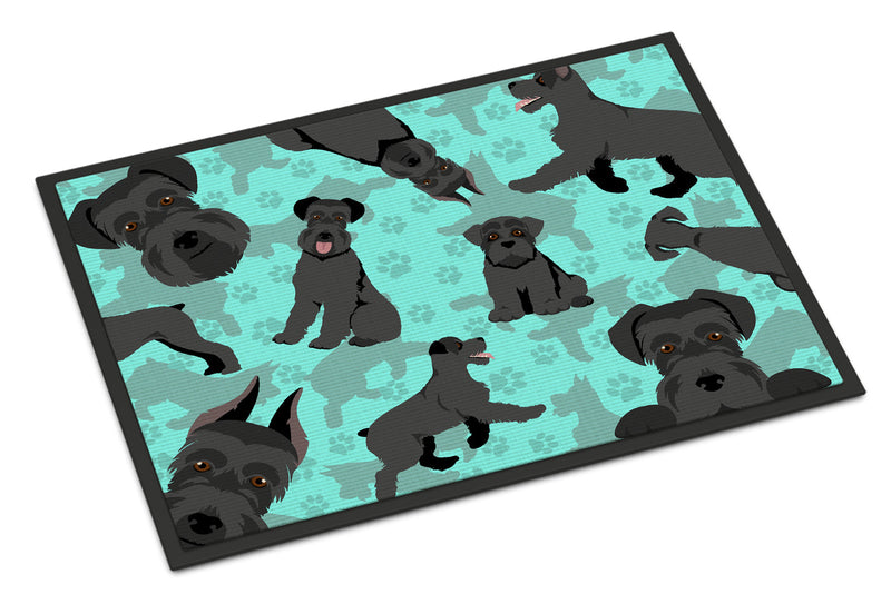 Black Schnauzer Doormat - 24x36 Decorative Floor Mat – Indoor/Outdoor Rug with Artistic Flair