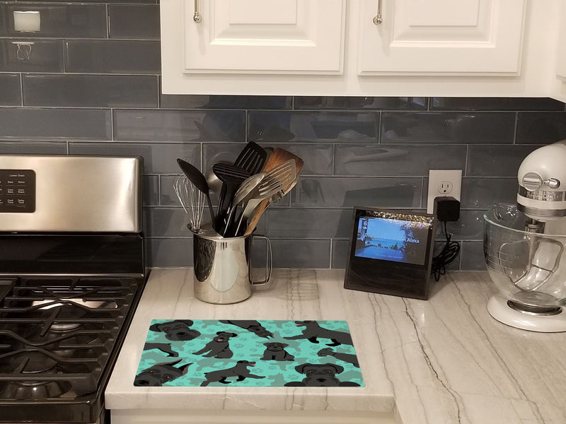 Black Schnauzer Glass Cutting Boards – Durable, Decorative Kitchen Art Large