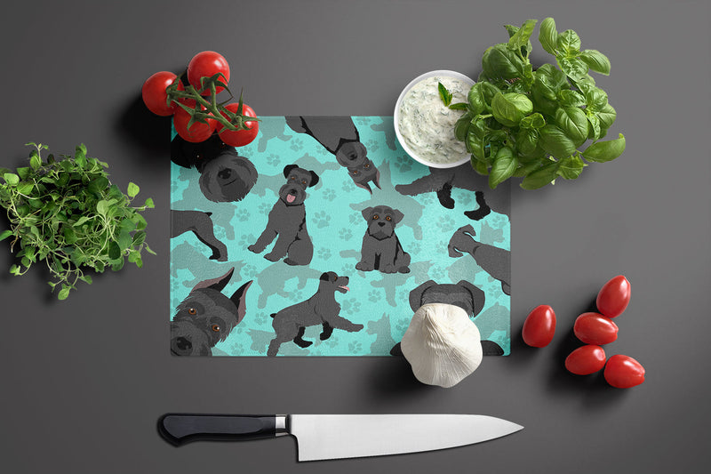 Black Schnauzer Glass Cutting Boards – Durable, Decorative Kitchen Art Large