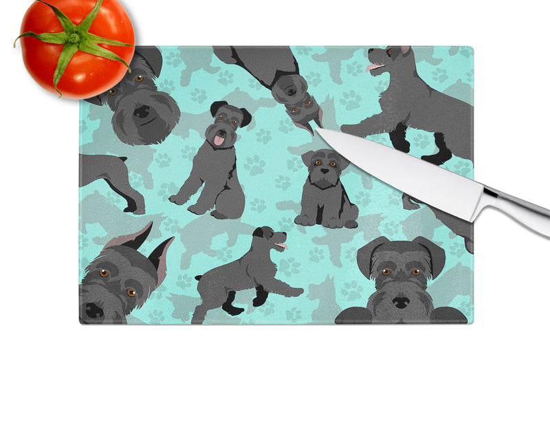 Black Schnauzer Glass Cutting Boards – Durable, Decorative Kitchen Art Large