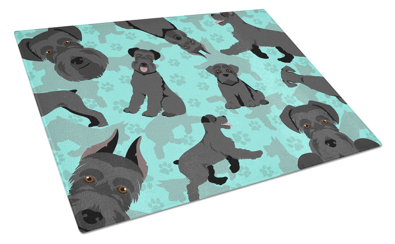Black Schnauzer Glass Cutting Boards – Durable, Decorative Kitchen Art Large