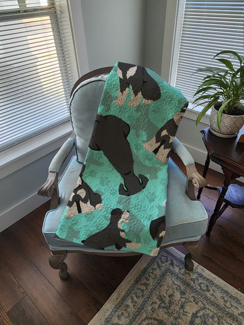 Black and Silver Schnauzer Quilted Blanket 50x60