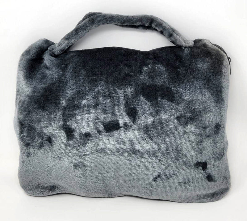 Black and Silver Schnauzer Soft Travel Blanket with Bag