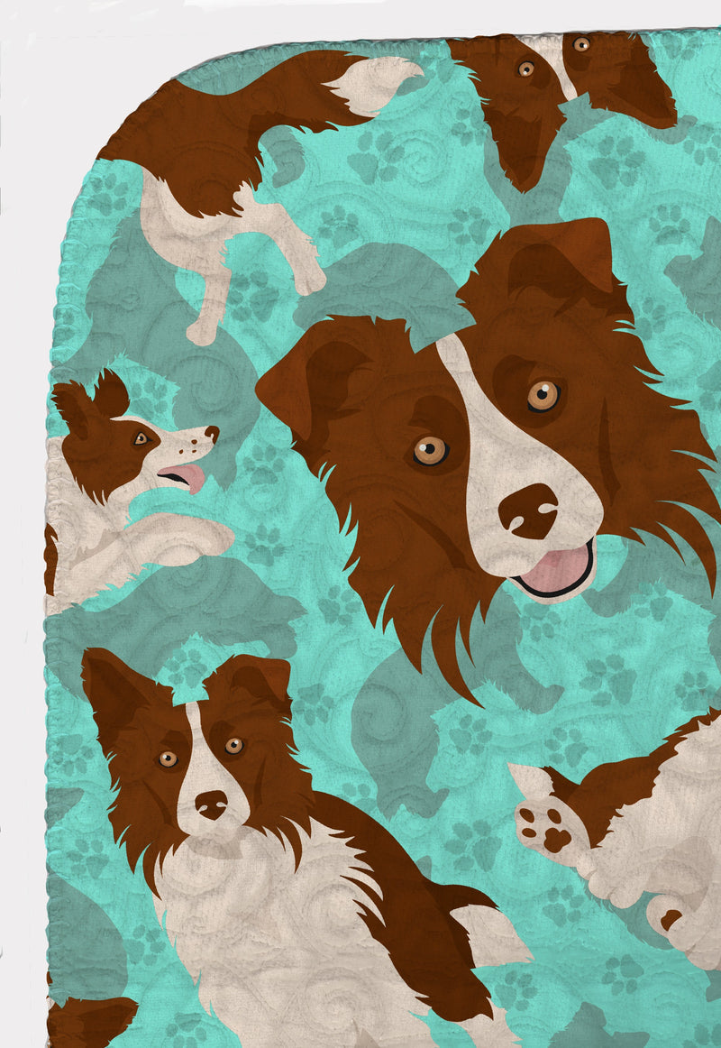 Red Border Collie Quilted Blanket 50x60