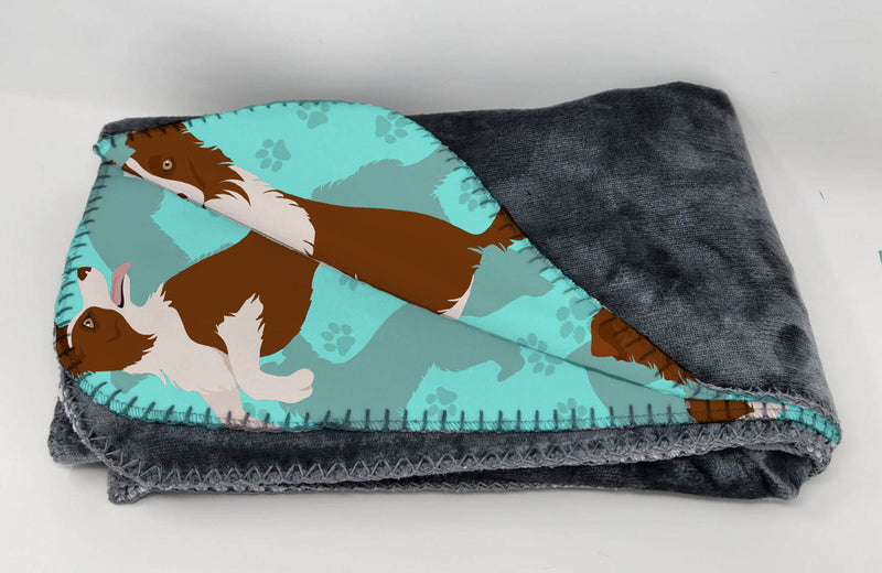 Red Border Collie Soft Travel Blanket with Bag