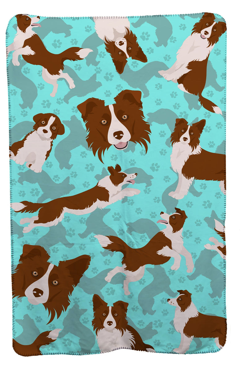 Red Border Collie Soft Travel Blanket with Bag