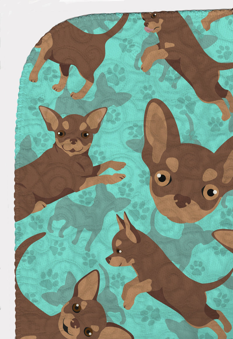 Chocolate Chihuahua Quilted Blanket 50x60