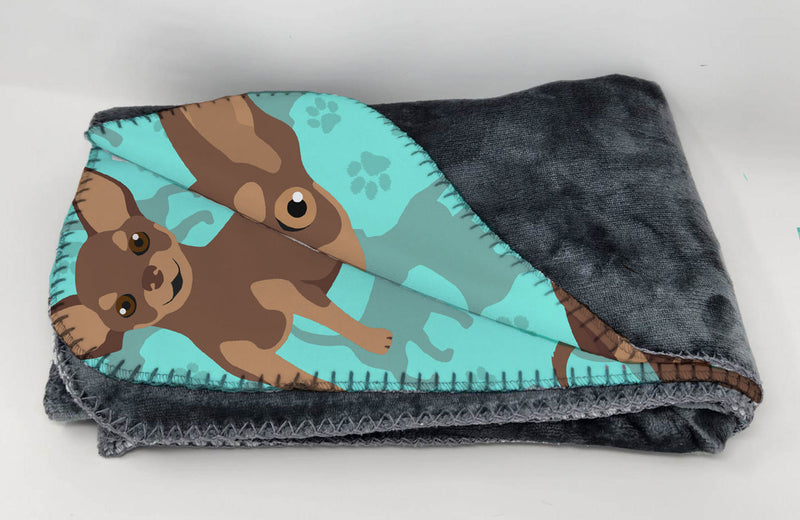 Chocolate Chihuahua Soft Travel Blanket with Bag