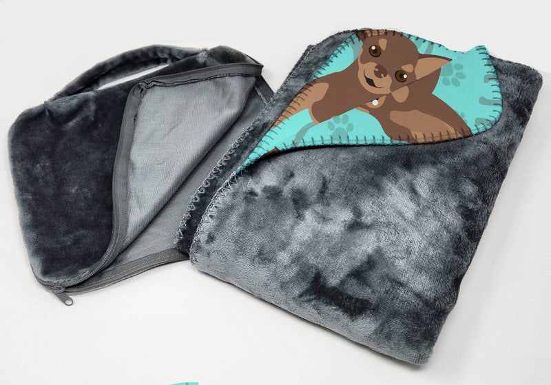 Chocolate Chihuahua Soft Travel Blanket with Bag