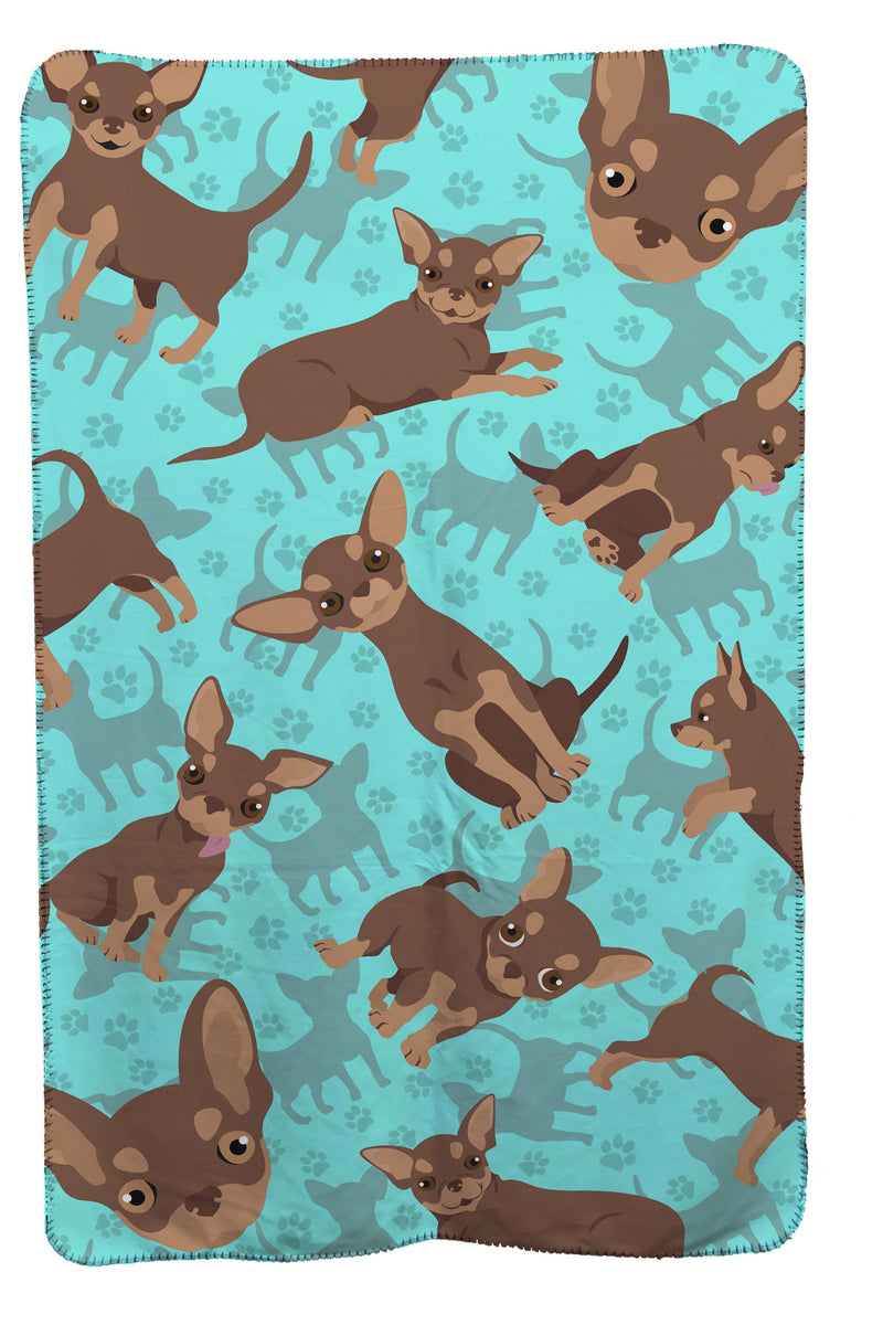 Chocolate Chihuahua Soft Travel Blanket with Bag