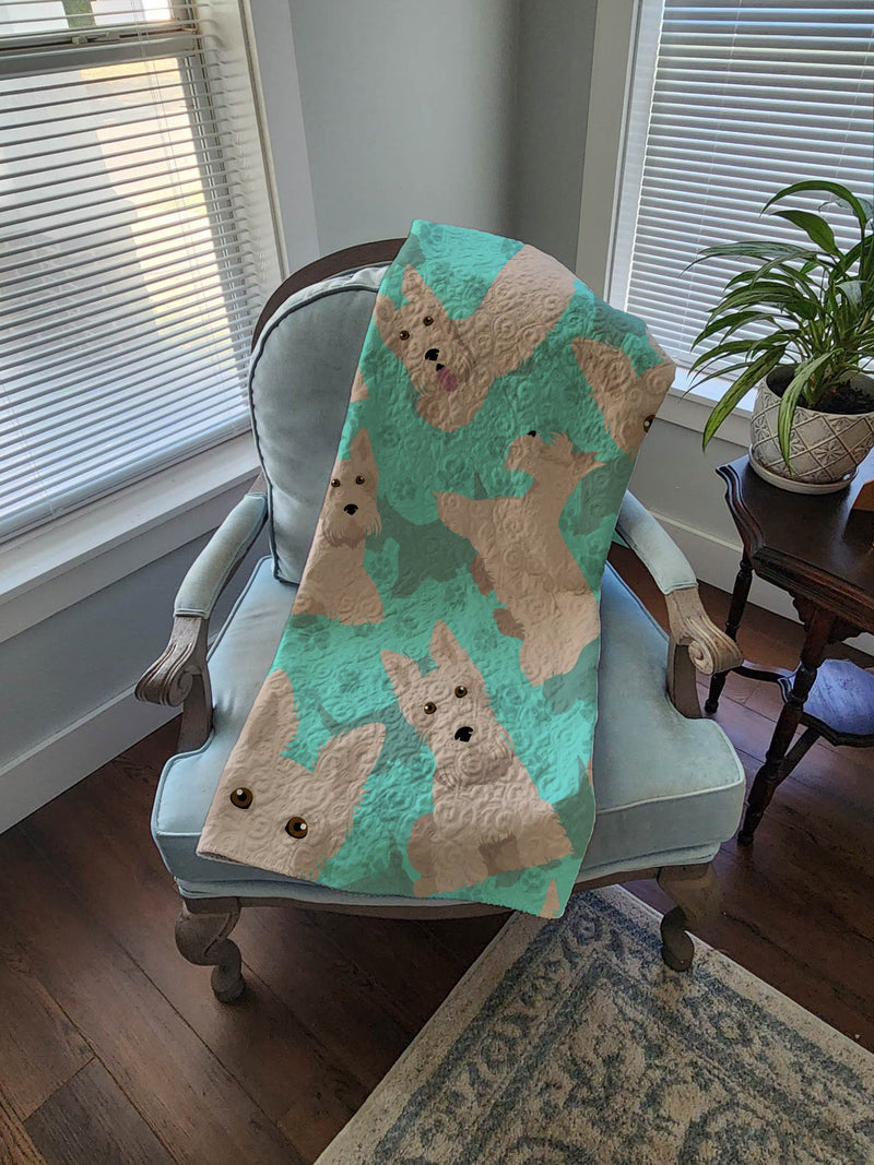 Wheaten Scottish Terrier Quilted Blanket 50x60