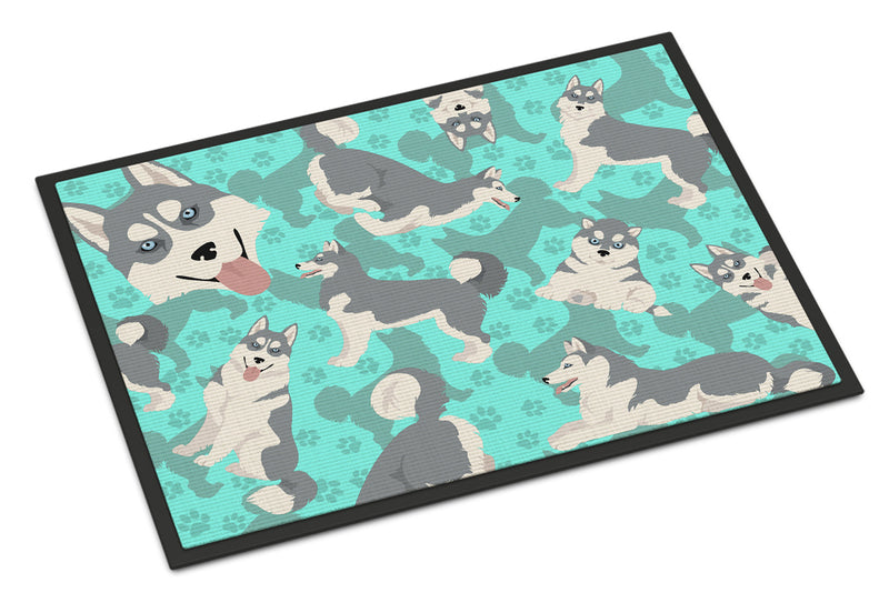 Grey Siberian Husky Doormat - 24x36 Decorative Floor Mat – Indoor/Outdoor Rug with Artistic Flair