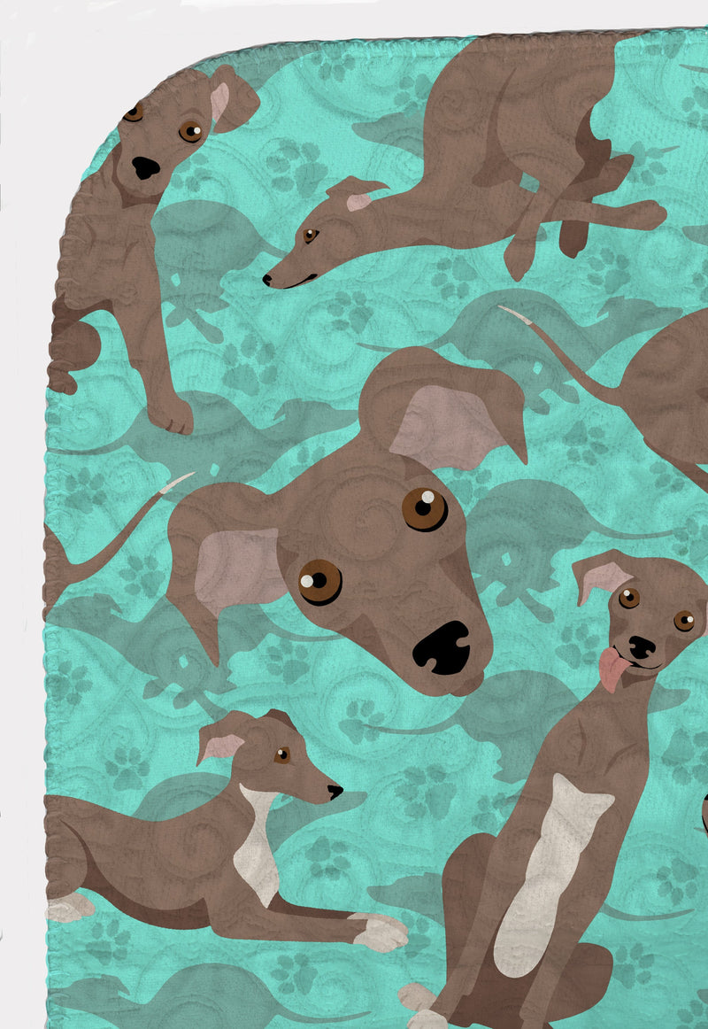 Fawn Italian Greyhound Quilted Blanket 50x60