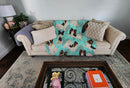 Tricolor Papillon Quilted Blanket 50x60 Artwork Pattern Quilted Throw Blanket for Bed, Couch, Sofa, Soft and Lightweight