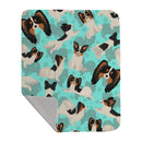 Tricolor Papillon Quilted Blanket 50x60 Artwork Pattern Quilted Throw Blanket for Bed, Couch, Sofa, Soft and Lightweight