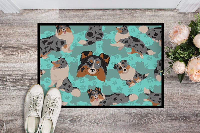 Blue Merle Sheltie Doormat - 24x36 Decorative Floor Mat – Indoor/Outdoor Rug with Artistic Flair
