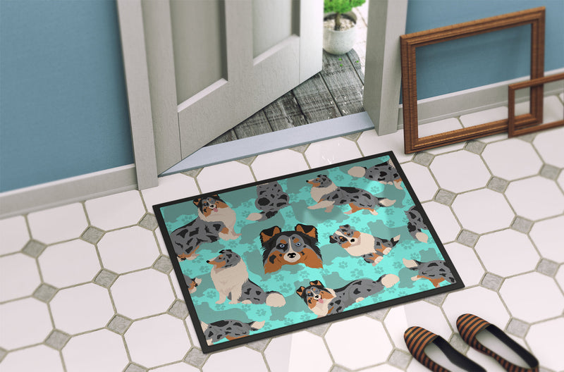 Blue Merle Sheltie Doormat - 24x36 Decorative Floor Mat – Indoor/Outdoor Rug with Artistic Flair