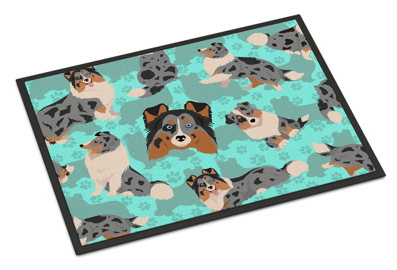 Blue Merle Sheltie Doormat - 24x36 Decorative Floor Mat – Indoor/Outdoor Rug with Artistic Flair