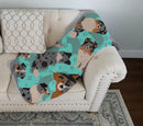 Blue Merle Sheltie Quilted Blanket 50x60