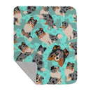 Blue Merle Sheltie Quilted Blanket 50x60