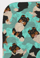 Tricolor Sheltie Quilted Blanket 50x60 Artwork Pattern Quilted Throw Blanket for Bed, Couch, Sofa, Soft and Lightweight