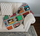 Lots of Bernese Mountain Dog Quilted Blanket 50x60 Artwork Pattern Quilted Throw Blanket for Bed, Couch, Sofa, Soft and Lightweight