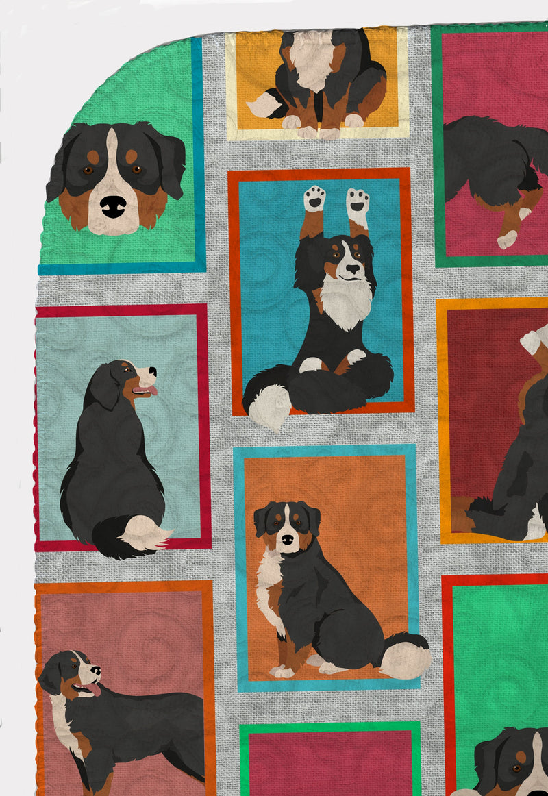 Lots of Bernese Mountain Dog Quilted Blanket 50x60