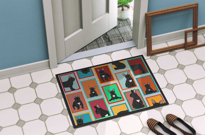 Lots of Black French Bulldog Doormat - 18x27 Decorative Floor Mat – Indoor/Outdoor Rug with Artistic Flair