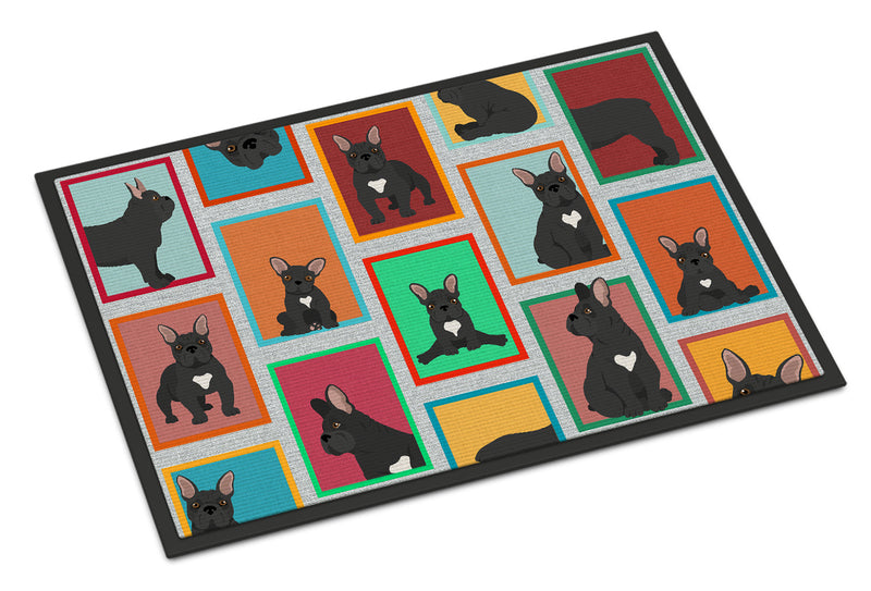 Lots of Black French Bulldog Doormat - 18x27 Decorative Floor Mat – Indoor/Outdoor Rug with Artistic Flair
