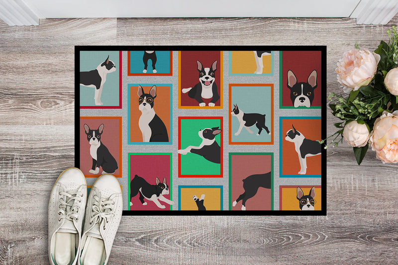 Lots of Boston Terrier Doormat - 24x36 Decorative Floor Mat – Indoor/Outdoor Rug with Artistic Flair