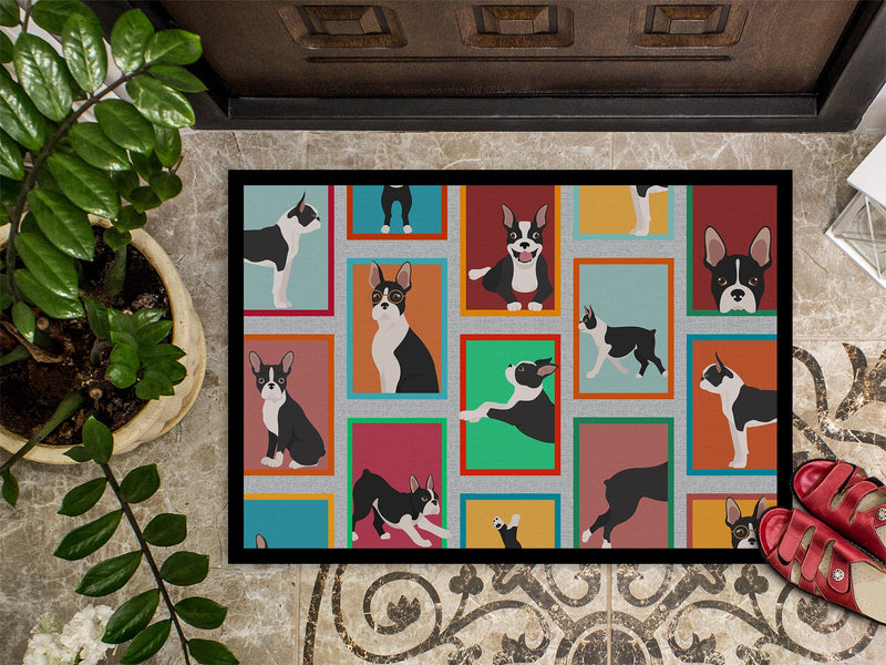 Lots of Boston Terrier Doormat - 24x36 Decorative Floor Mat – Indoor/Outdoor Rug with Artistic Flair