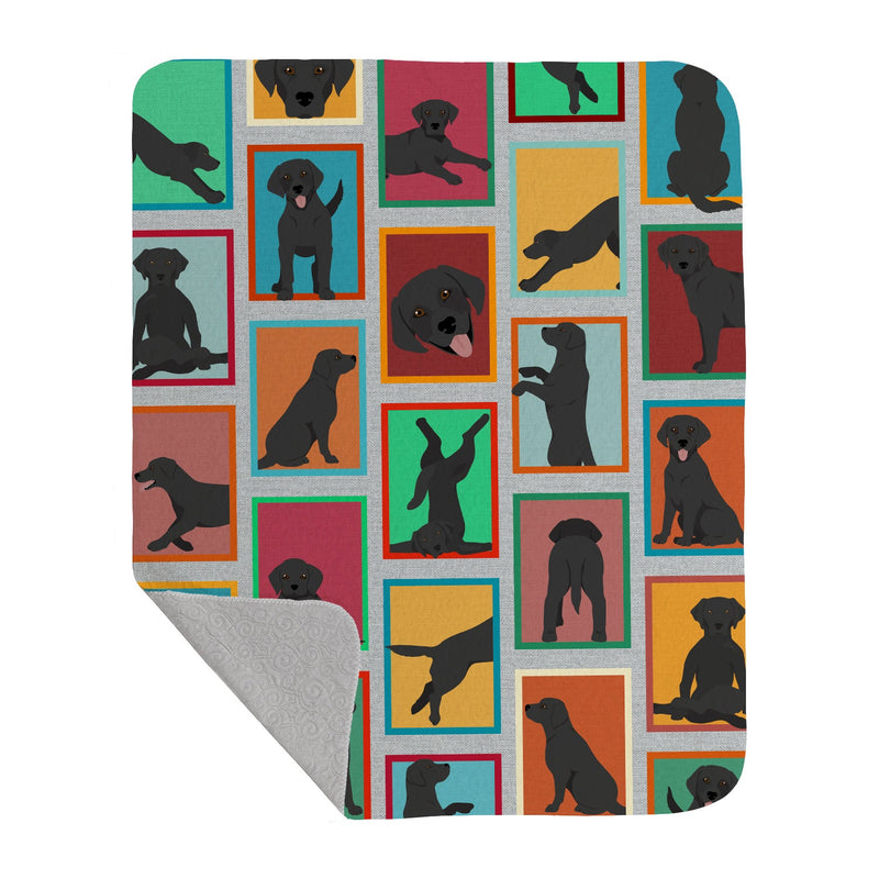 Lots of Black Labrador Retriever Quilted Blanket 50x60