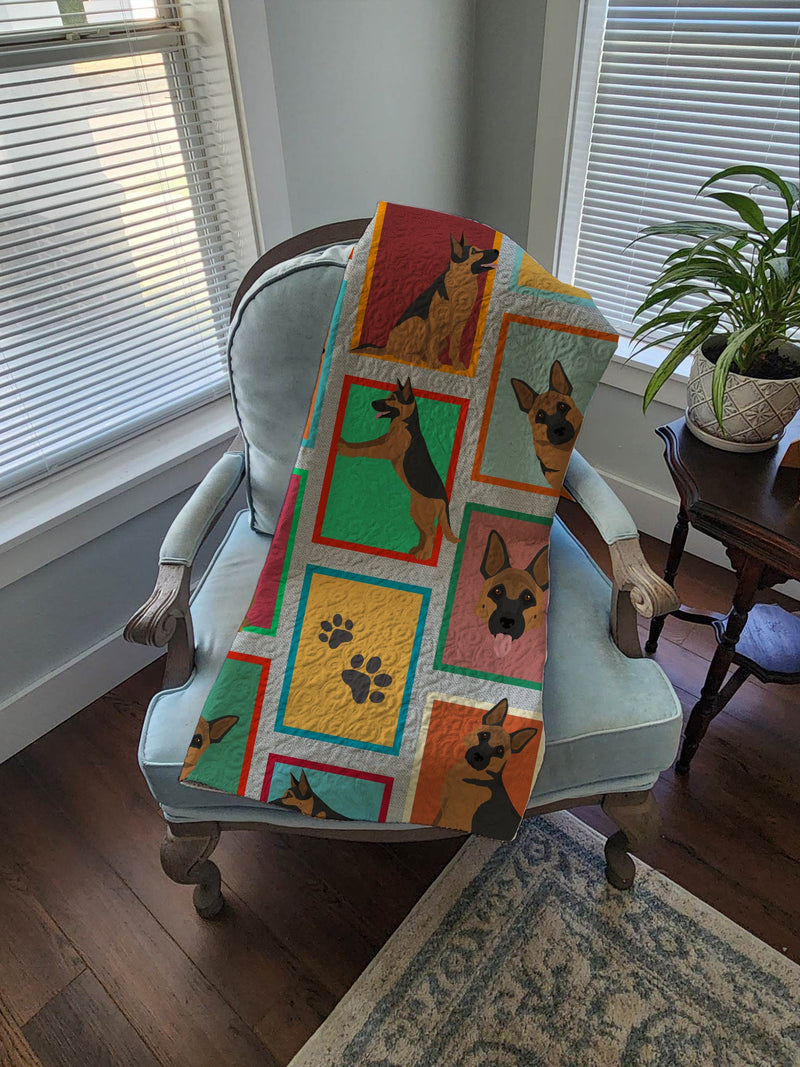 Lots of German Shepherd Quilted Blanket 50x60