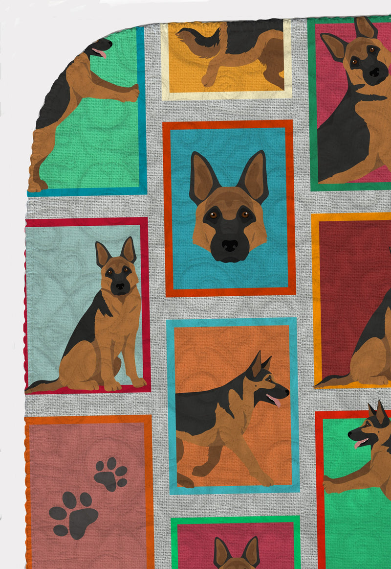 Lots of German Shepherd Quilted Blanket 50x60