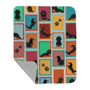 Lots of Longhaired Black Tan Dachshund Quilted Blanket 50x60 Artwork Pattern Quilted Throw Blanket for Bed, Couch, Sofa, Soft and Lightweight